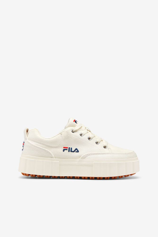 Fila Sandblast Low White Sneakers Womens - NZ 35476-LZXN